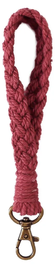 Porte-clés macramé bordeaux : trouvez vos clés dans votre sac