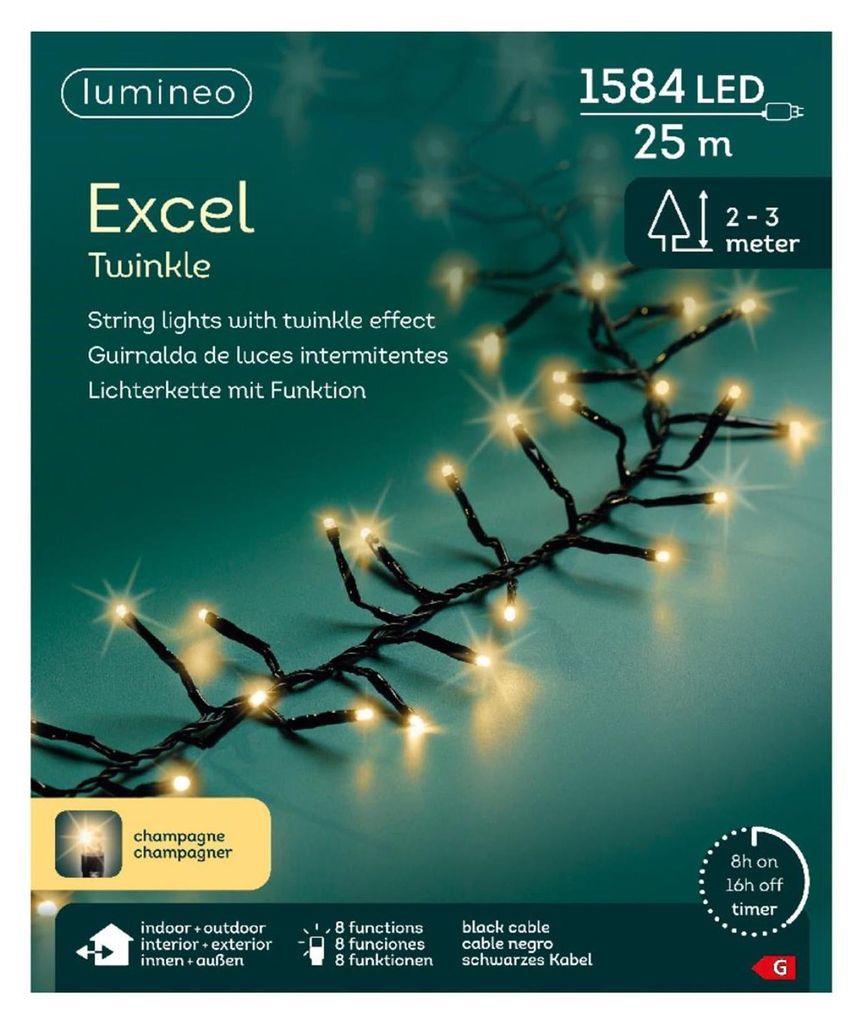 Excel Twinkel 1584LED 25 m Champagner Produktbild 