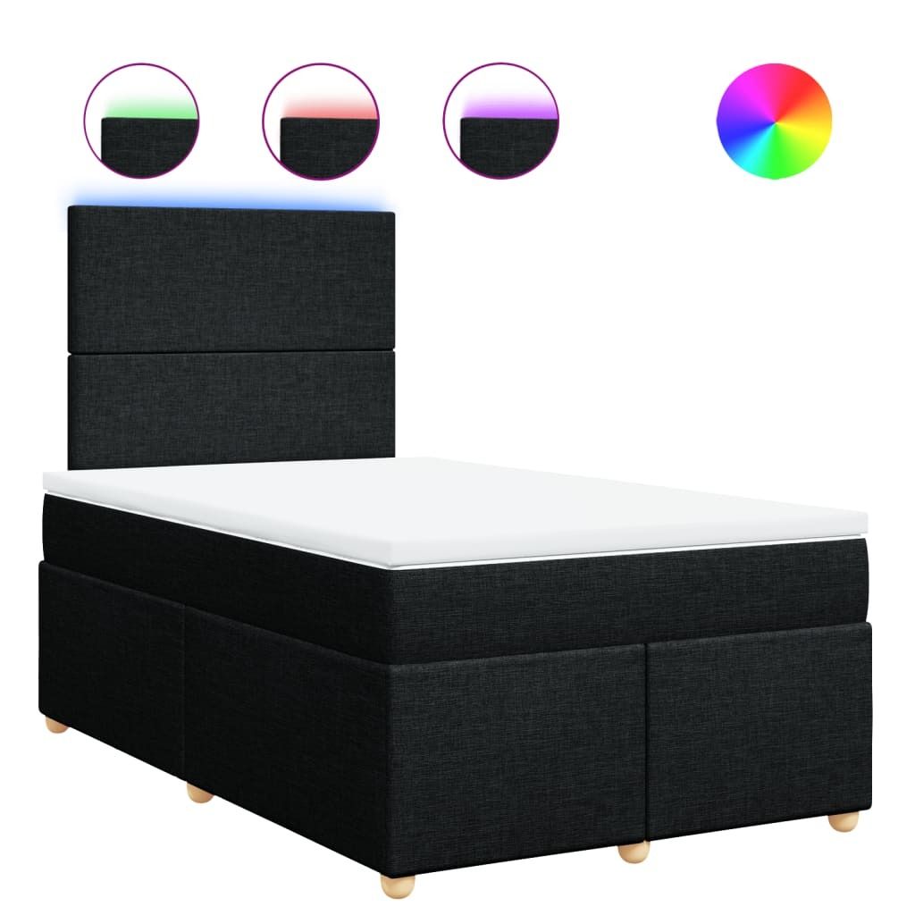 SYFAX Boxspringbett mit Matratze Schwarz 120x190 cm Stoff