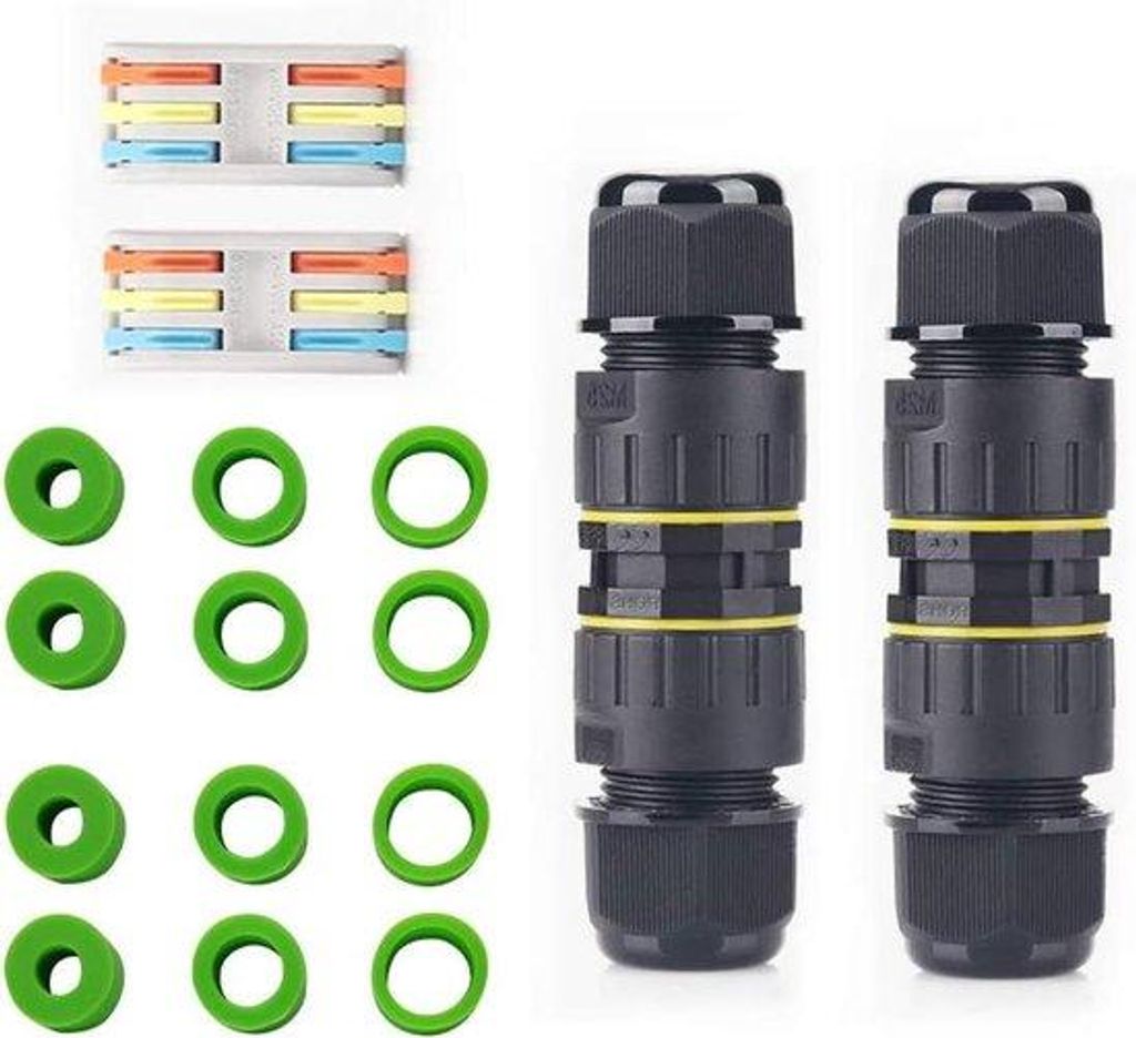Wasserdichte Kabel-Verbindungskasten 3-Polig M25 IP68 Connector Außenscheibenverbindung Ø 5-14 mm (Schwarz PA66) Handlicher Entwurf mit direktem ...