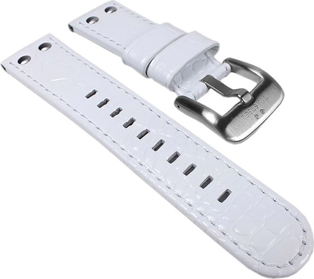TW STEEL Marken Ersatzband Leder Band 22mm Weiß u.a für Canteen TW804 TW54 TW10