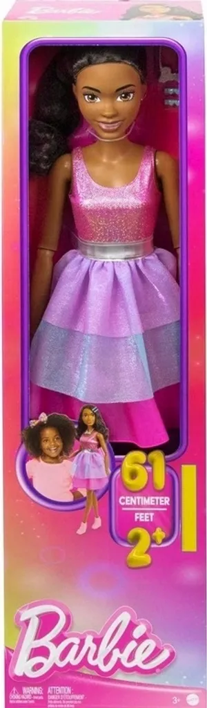 Poupée Barbie géante de 71 cm et sa longue robe de princesse rose