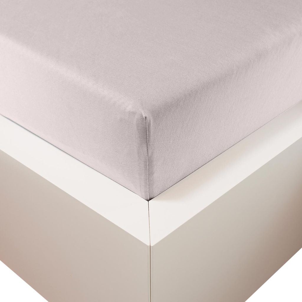 Traumschloss Premium Plus Edel-Jersey Spannbettlaken 180-200 x 200-220 cm silber (hell) 260g/m², 47,5% Mako Baumwolle, 47,5% Lyocell, 5% Elasthan