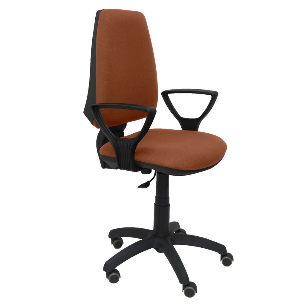 Chaise de bureau Elche CP bali marron : bras fixes et roues parquet