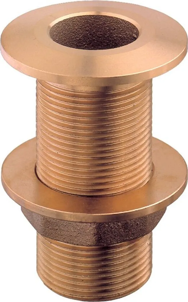 Passe-coque en bronze fileté 1"1/2 x 84mm haute résistance nautisme