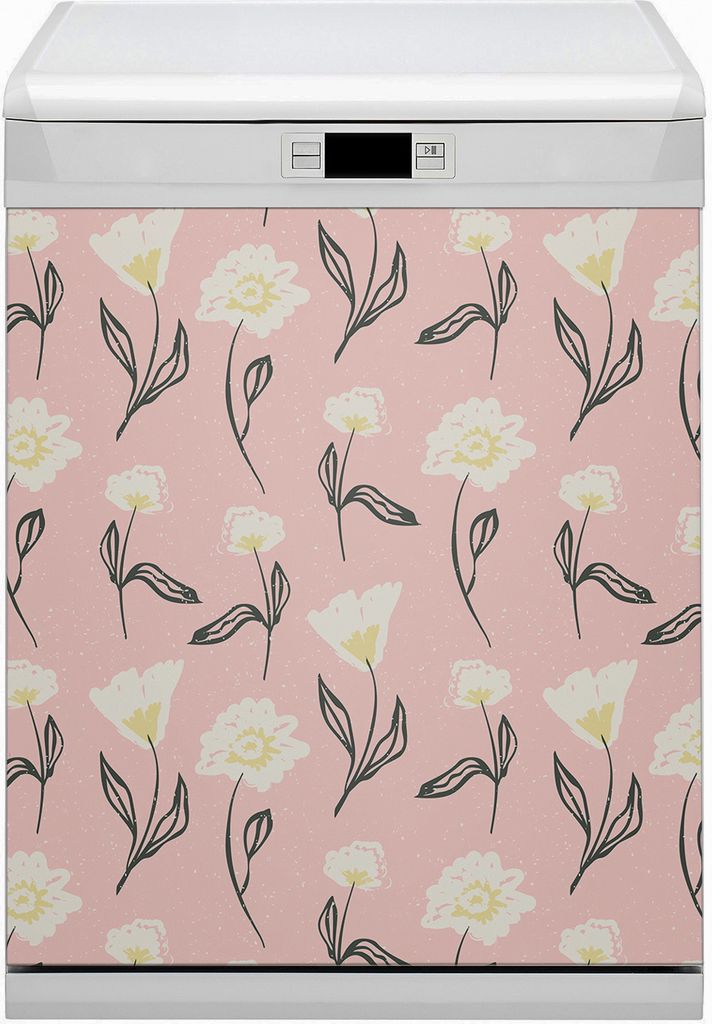Küche Dekorative Magnete Magnet Folie für Geschirrspüler 60x80 cm - Delikt Blumen