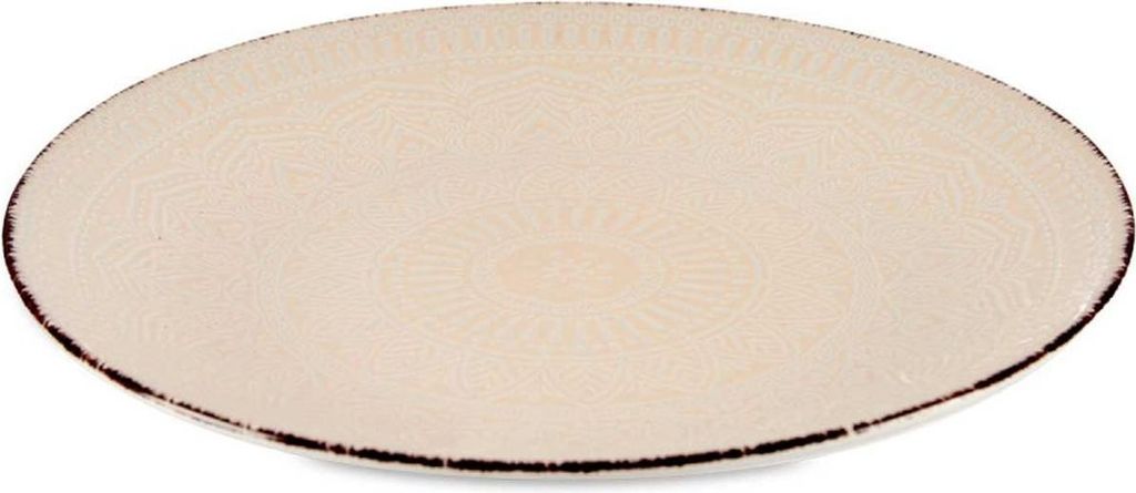 VESSIA | Teller - Essteller - 27 cm - beige - Dekorativ - Steingut - Flacher Teller