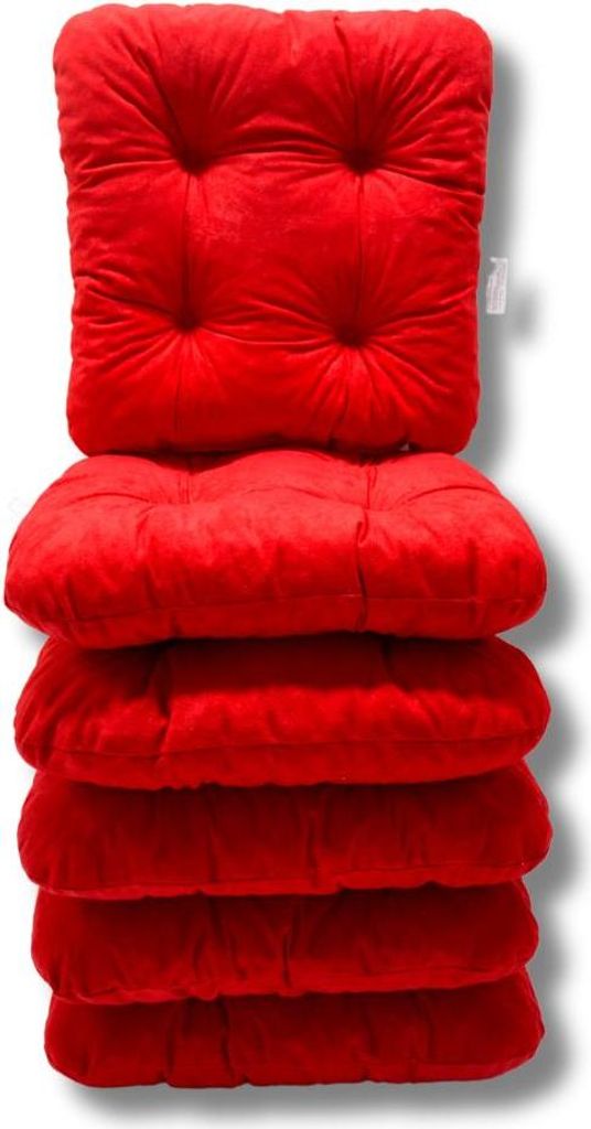 4er-Set Gepolsterte Stuhlkissen Rot 38x38x8 cm - 3100 elegantes Kissen-Set