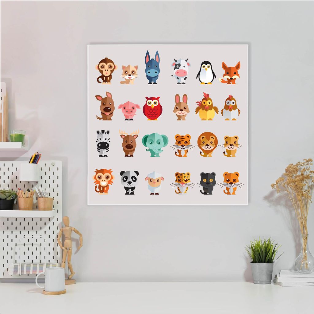 Design Stahlmagnettafel Quadratisch 50x50cm Freunde