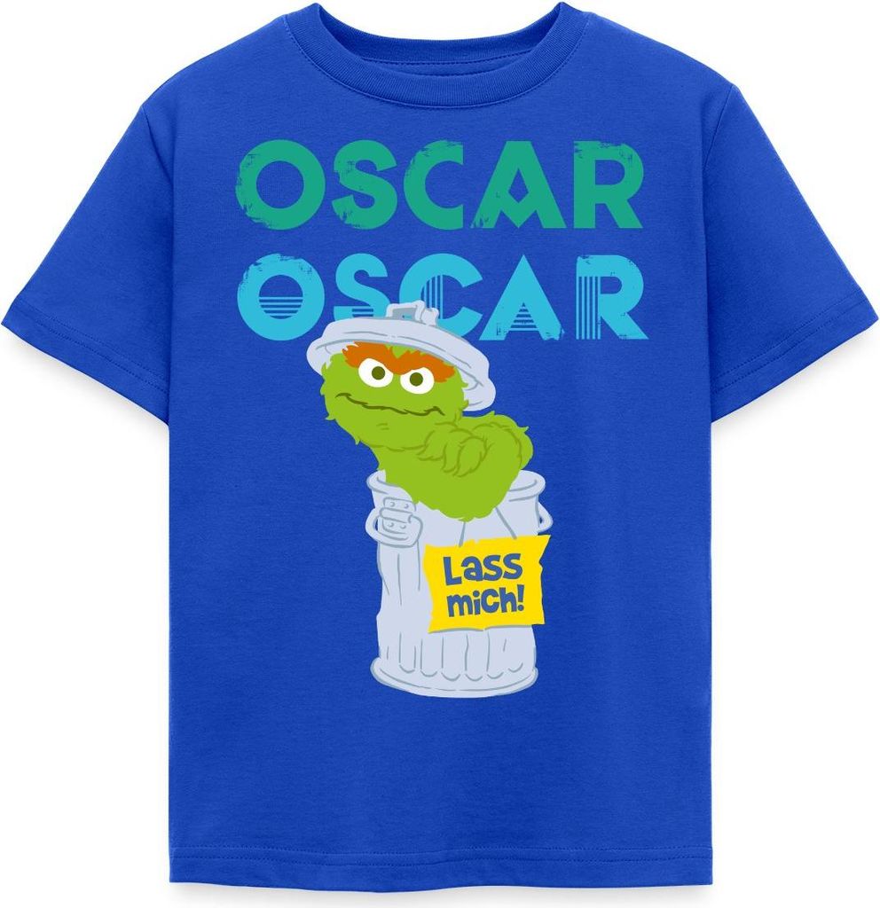 Spreadshirt Sesamstraße Oscar In der Tonne Lass Mich Kinder T-Shirt, 110/116 (5-6 Jahre), Royalblau