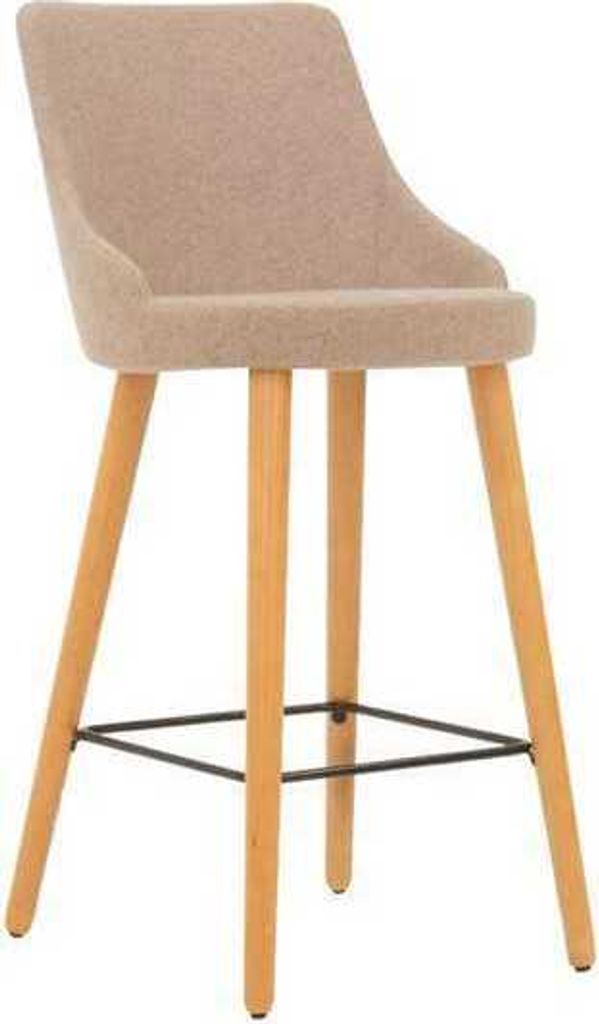 Modern Barhocker Stuhl Designer Holz Esszimmerstuhl Hocker Bar Beige Neu