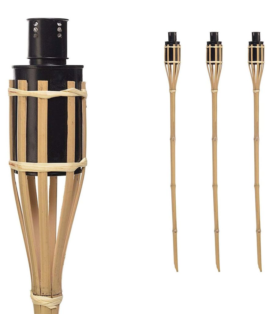 3er Set Bambus-Gartenfackeln 90cm