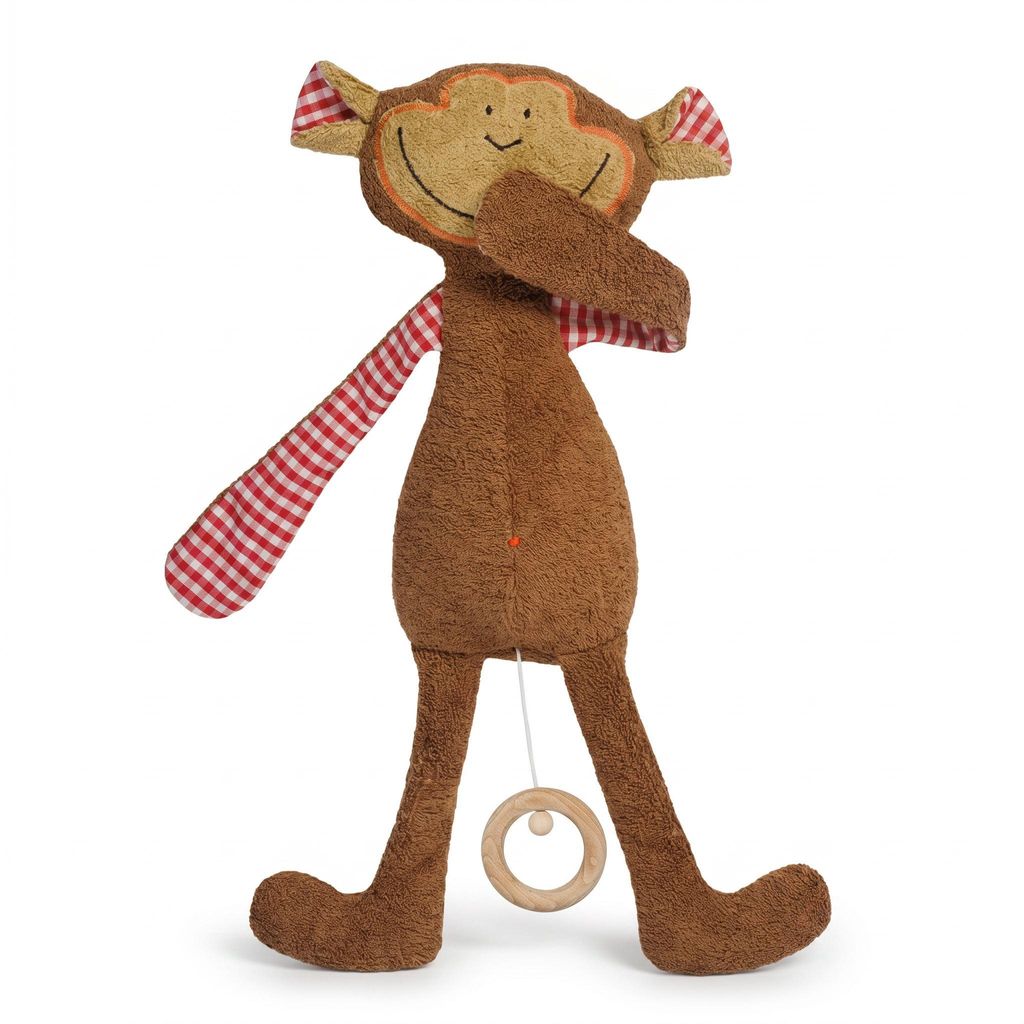 Efie Baby Spieluhr Schlenker Affe – Melodie Schuberts Wiegenlied, Kuschelspieluhr aus kbA Baumwolle, Germany