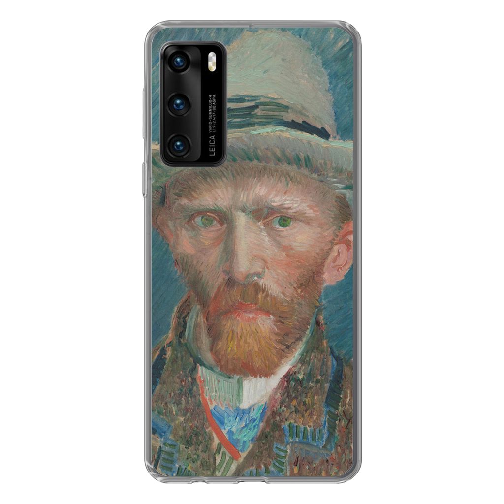 MuchoWow Handyhülle Schutzhülle Hülle für Huawei P40 Selbstporträt 1887 - Gemälde von Vincent van Gogh Silikon Softcase Handy Hülle - Hand...