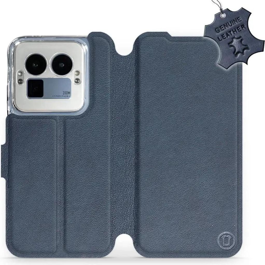 Echtleder Handyhülle für Realme GT 8 Pro, Mobiwear Leather, Dunkelblau
