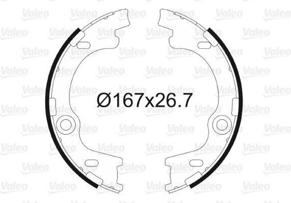 VALEO 564186 Bremsbackensatz, Feststellbremse OE 583052SA00 kompatibel mit iX35, Sportage