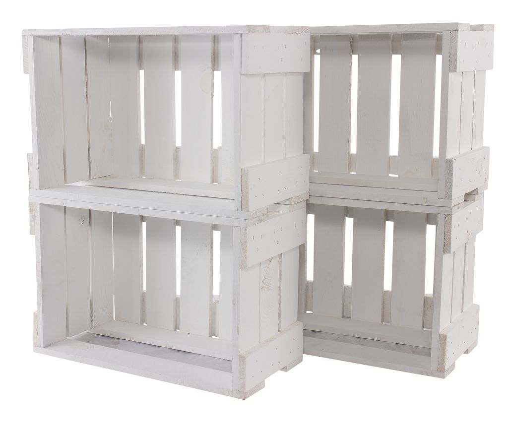 3x WEINKISTE REGAL WEIß / NEU / 46x30,5x24cm / Weinkiste zur Lagerung oder für Schaufenster Deko