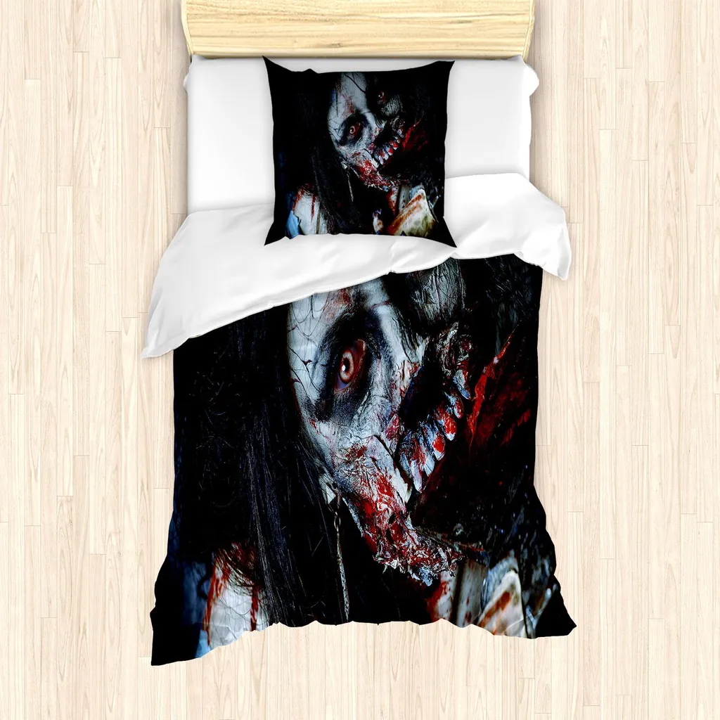 Linge de lit Halloween Zombie Gothique pour chambre d'ado 135x200 cm