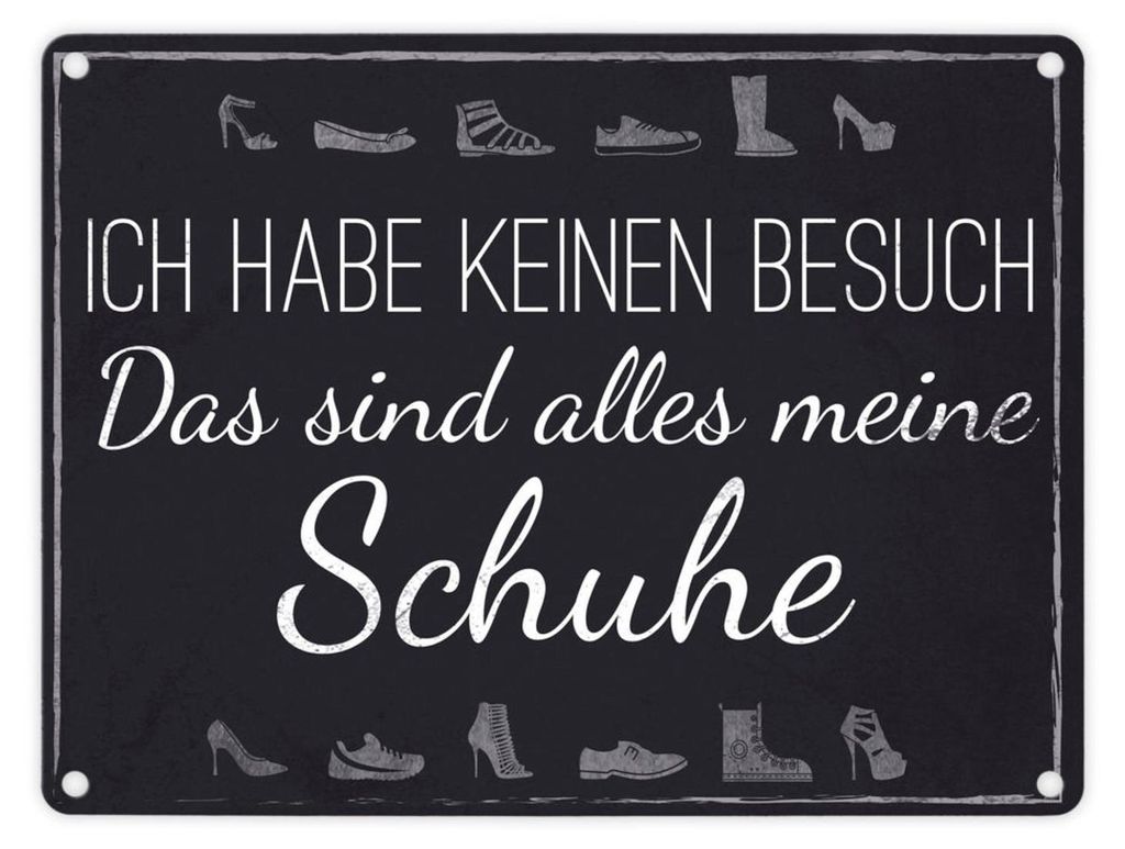Alles meine Schuhe Schild Blechschild Aluminiumschild Produktbild 