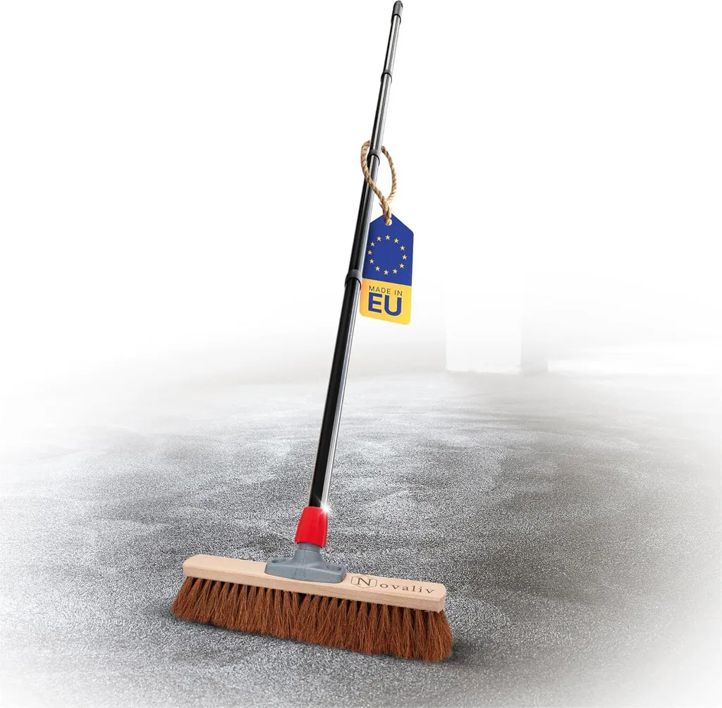 Balai de cantonnier en coco 40 cm avec manche - Équipement de jardin