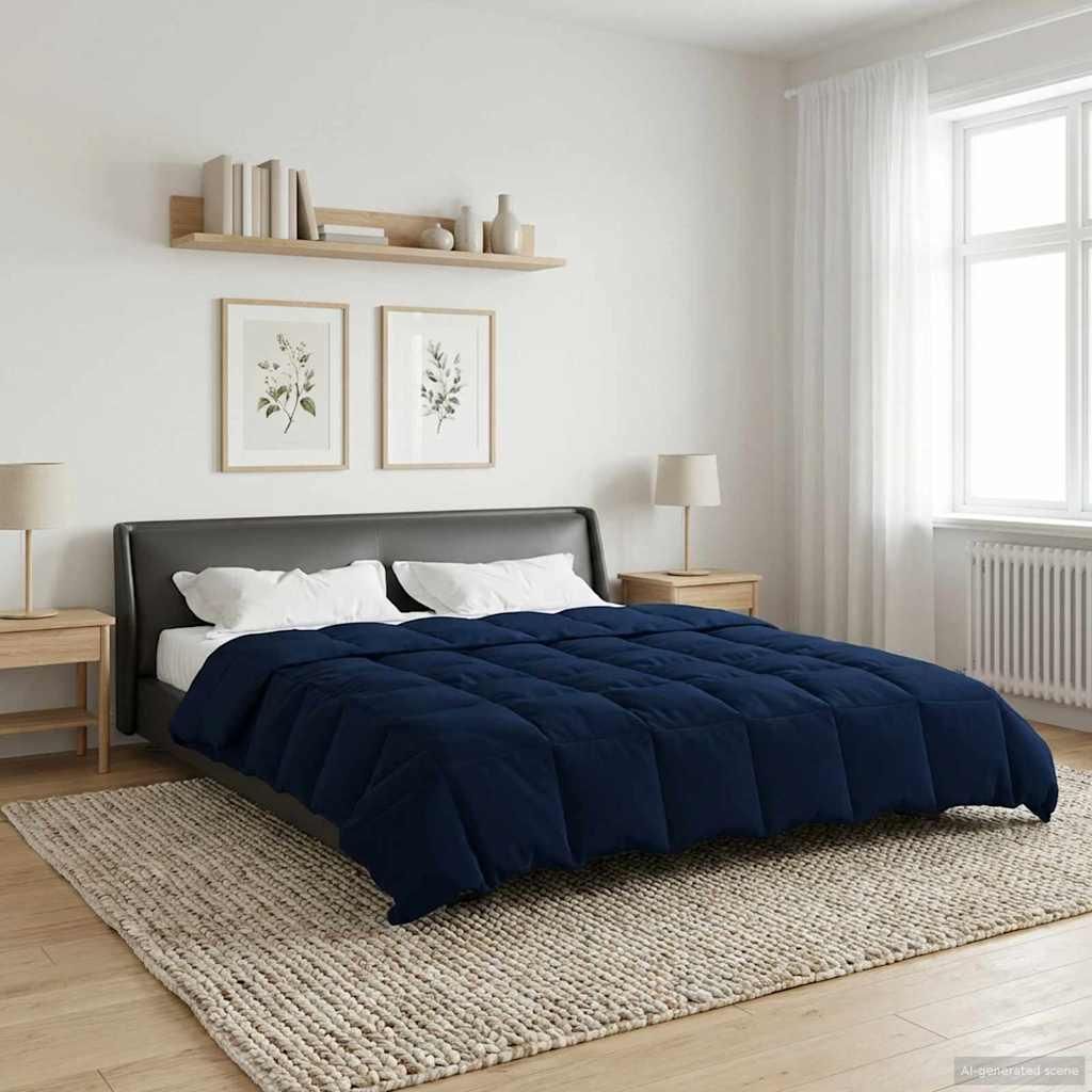 "Schlussverkauf" Winterbettdecke Gepolstert - Dunkelblau 220x240 cm Mikrofaser - Bettdecken C423