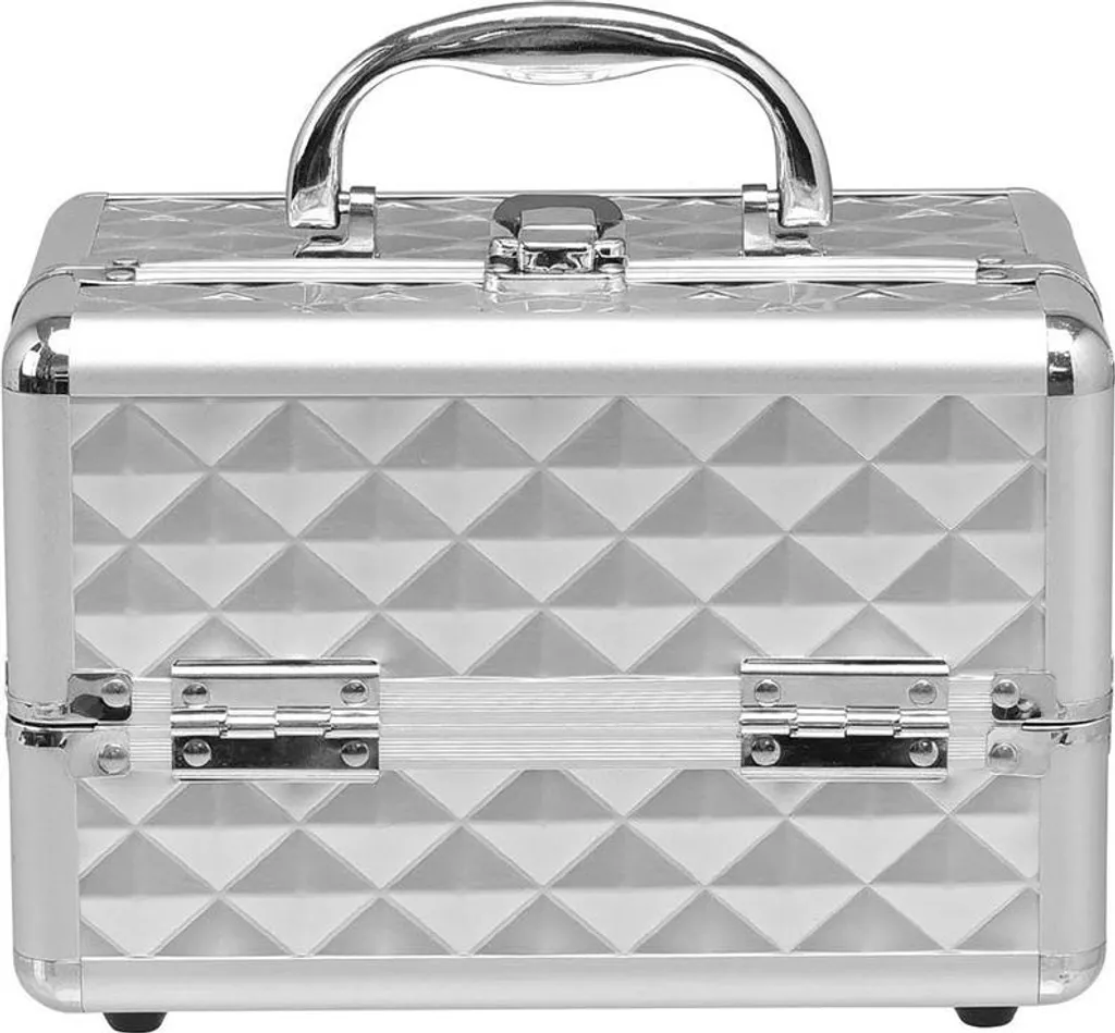 Trousse cosmétique argentée HB88660SL avec miroir de courtoisie