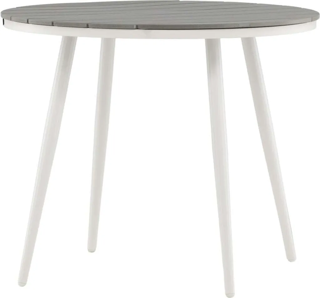 Table extérieure résistante aux UV et pluie gris blanc 90cm