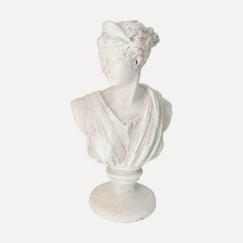 Buste décoratif femme aspect pierre naturelle design sculpté 30 cm