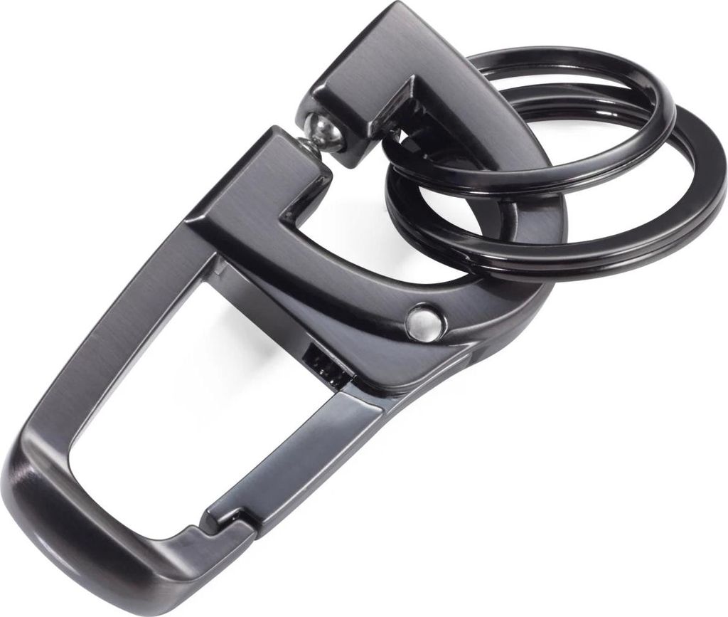 TROIKA D-CLICK, Porte-clés, Gris foncé, Métal, Rectangle, Image du produit 