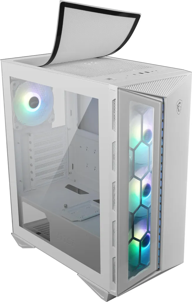 Boîtier MSI MPG GUNGNIR 110R WHITE avec Façade Verre Trempé et USB Type-C - 7