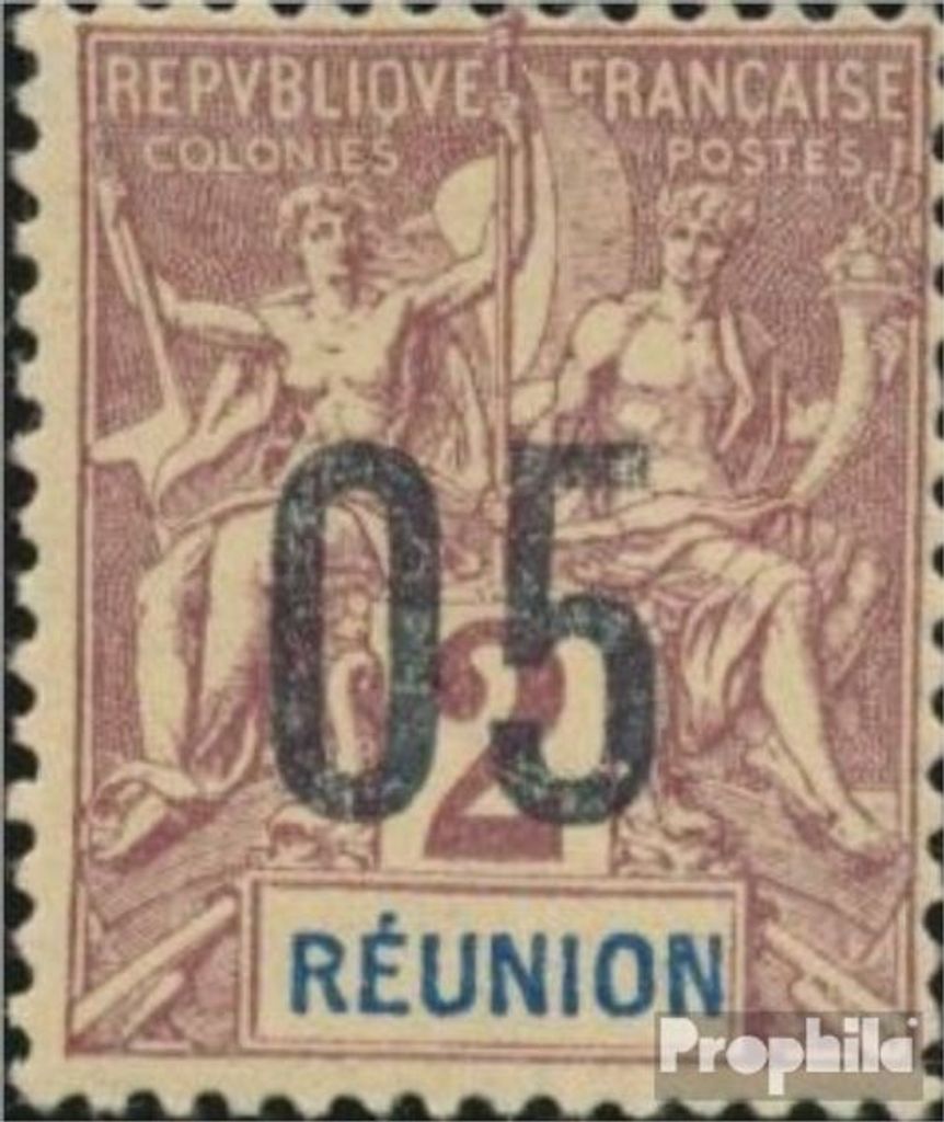 Briefmarken Reunion 1912 Mi 72I mit Falz Aufdruckausgabe Produktbild 