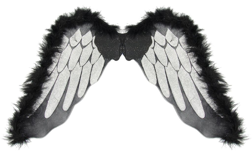Engelsflügel schwarz mit silber Halloween Engel Flügel Produktbild 