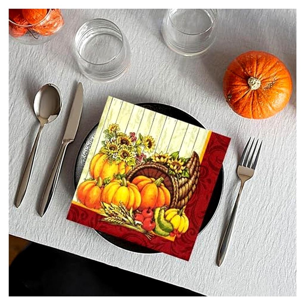 Kürbis-Papierservietten für Halloween | Servietten in Kürbisform