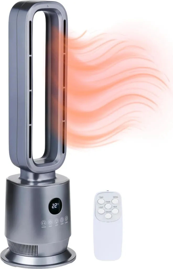 alpina Radiateur Soufflant et Ventilateur sans Pales 2000W avec Télécommande