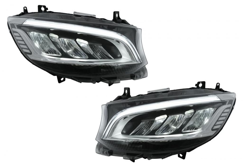 LED-Scheinwerfer für Mercedes Sprinter W907 W910 Halogen 2019-2023 Schwarz.
