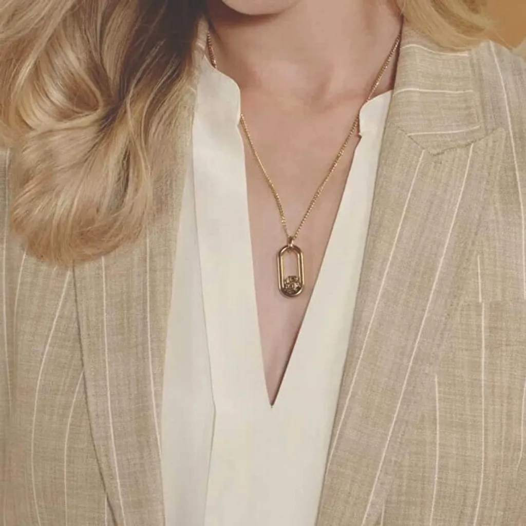 Collier en plaqué or Double B Mode - Bijou chaîne pendentif raffiné - 3
