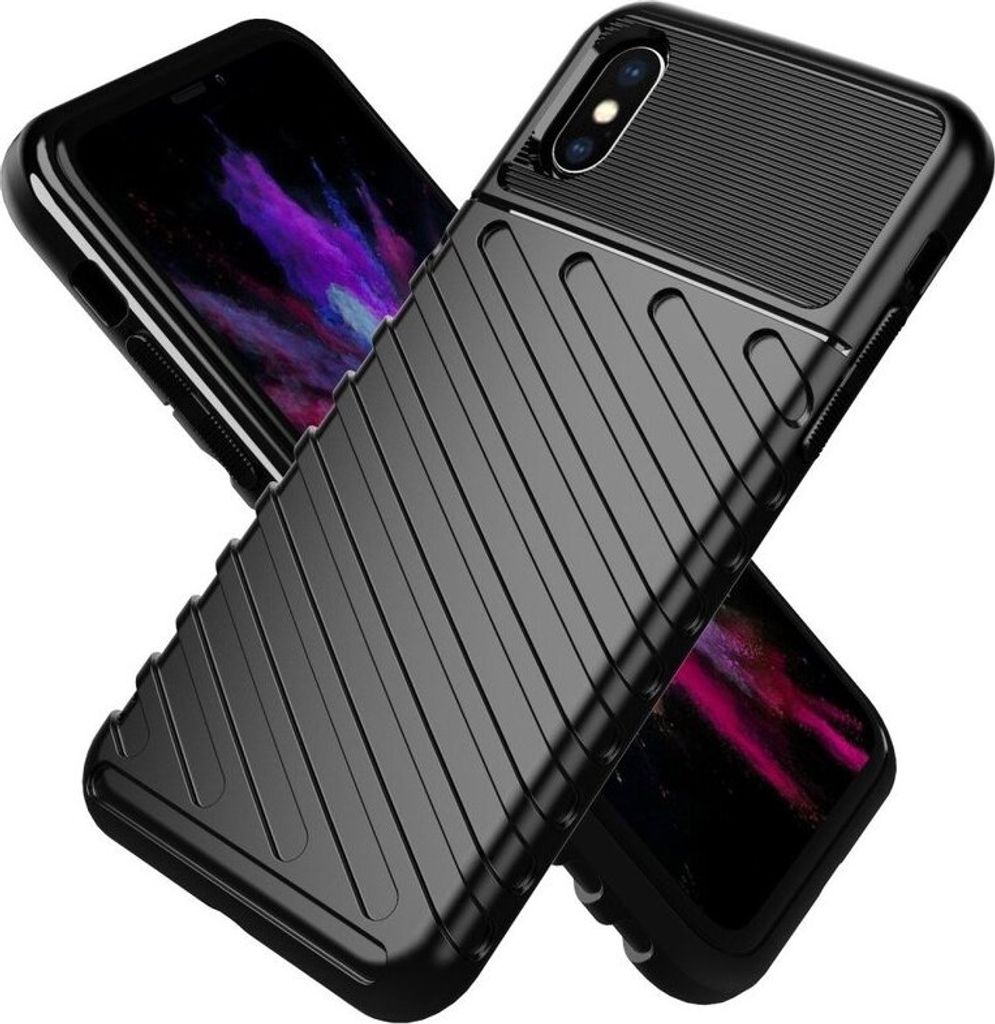 cofi1453 Hybrid Armor Etui SchutzHülle "Thunder" Case Bumper Cover Handyhülle Matt Hülle Robust Rutschfest kompatibel mit iPhone Xs Max