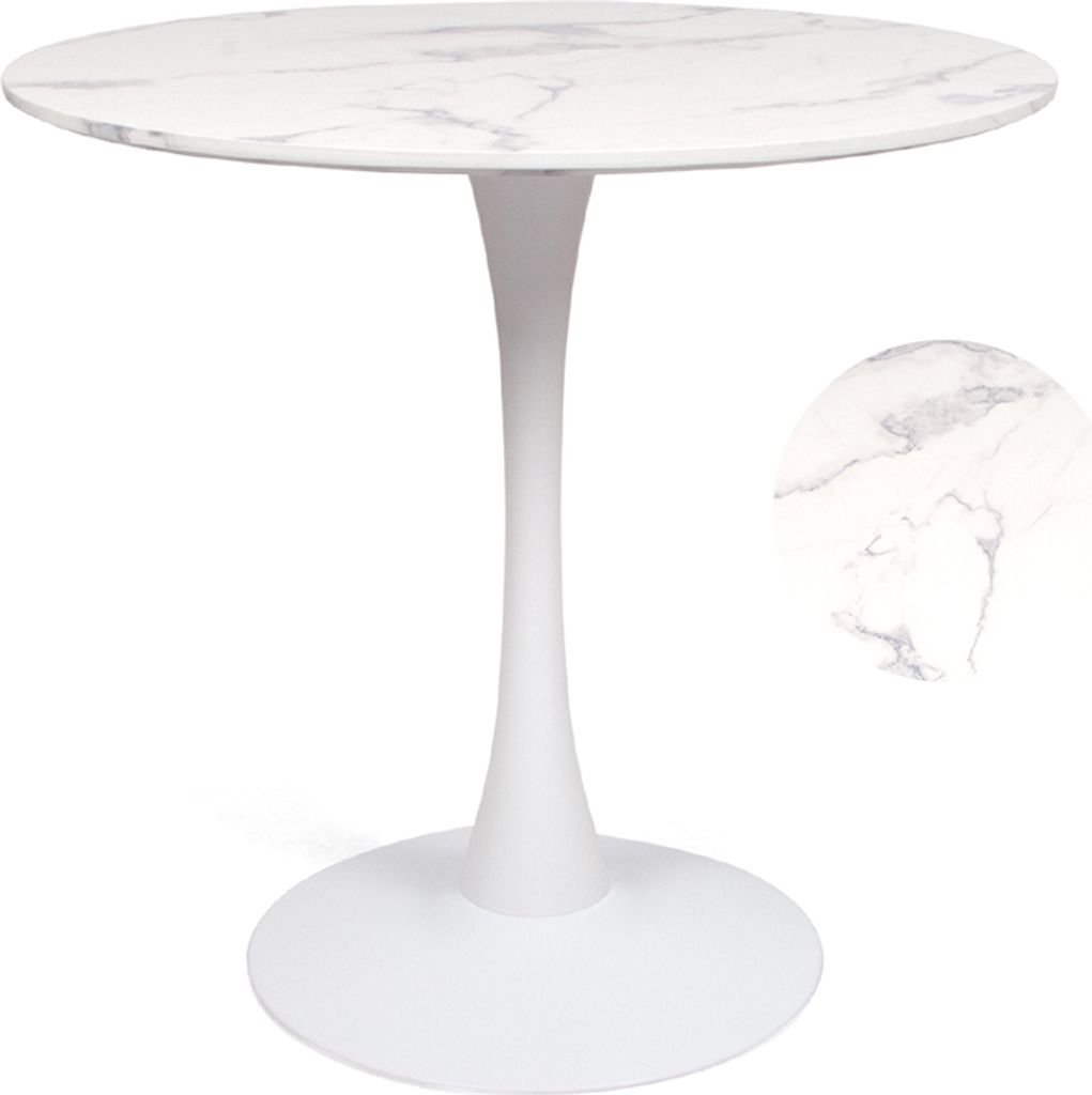 Milton & Oldbrook Esstisch Ø 80 cm Prague Marmorlook Matt Produktbild 