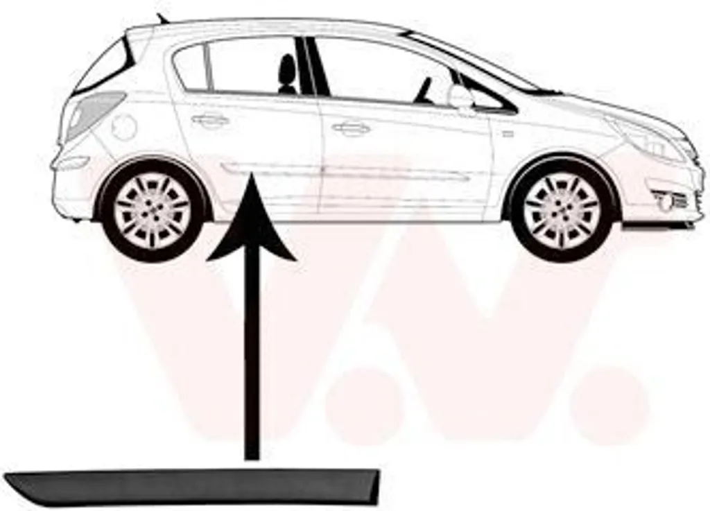 Moulure de protection de porte arrière droite pour OPEL Corsa D S07