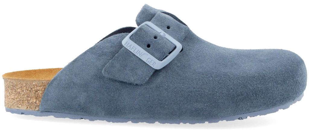 Haflinger Porto Uni Lederclog mit Korkfußbett Blau (Jeans), 819086-1751 - Gr. 43