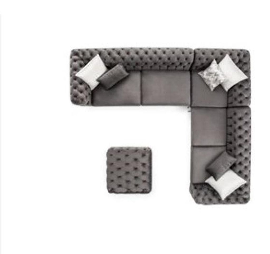 Grau Chesterfield Polstersofa Sofa Ecksofa Garnitur Polster Luxus Ecke Sofas Neu