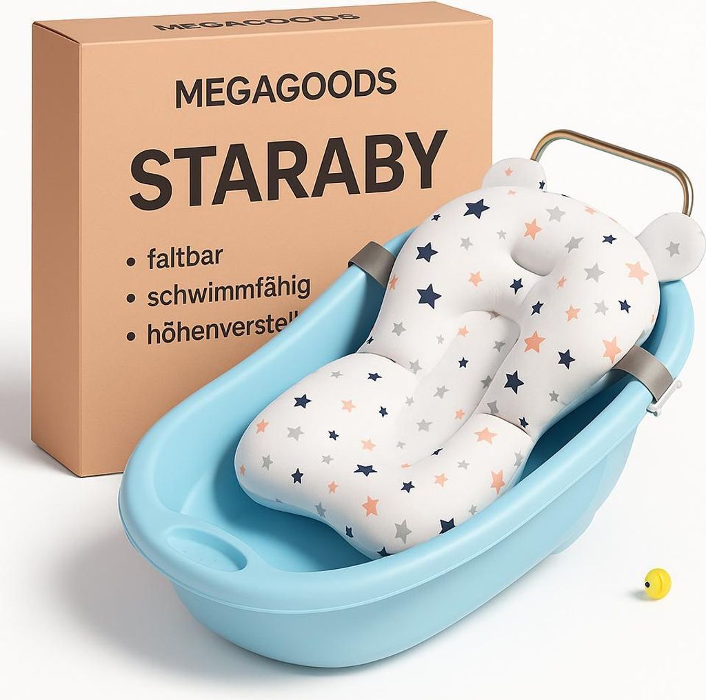 Baby Badewannensitz Kissen faltbar schwimmfähig höhenverstellbar DE.