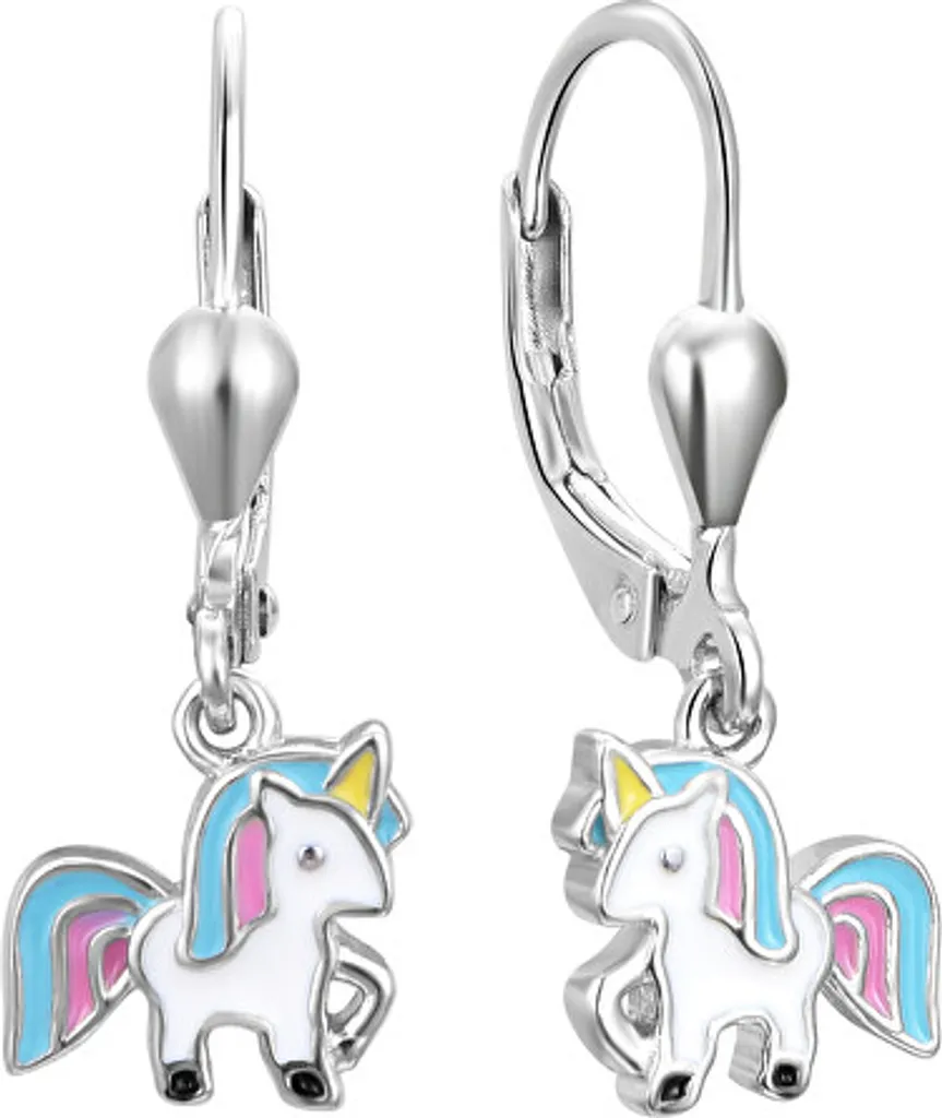 Boucles d'oreilles pendantes licorne anti-irritation pour fille
