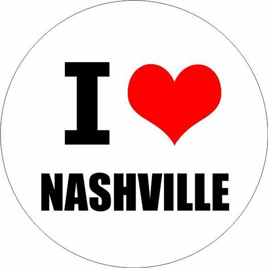 Kiwistar - Autoaufkleber - 5x5 cm - außen klebend - I love Nashville Tennessee für Auto, Laptop, Fahrrad, LKW, Motorrad Aufkleber mehrfarbig Stic...