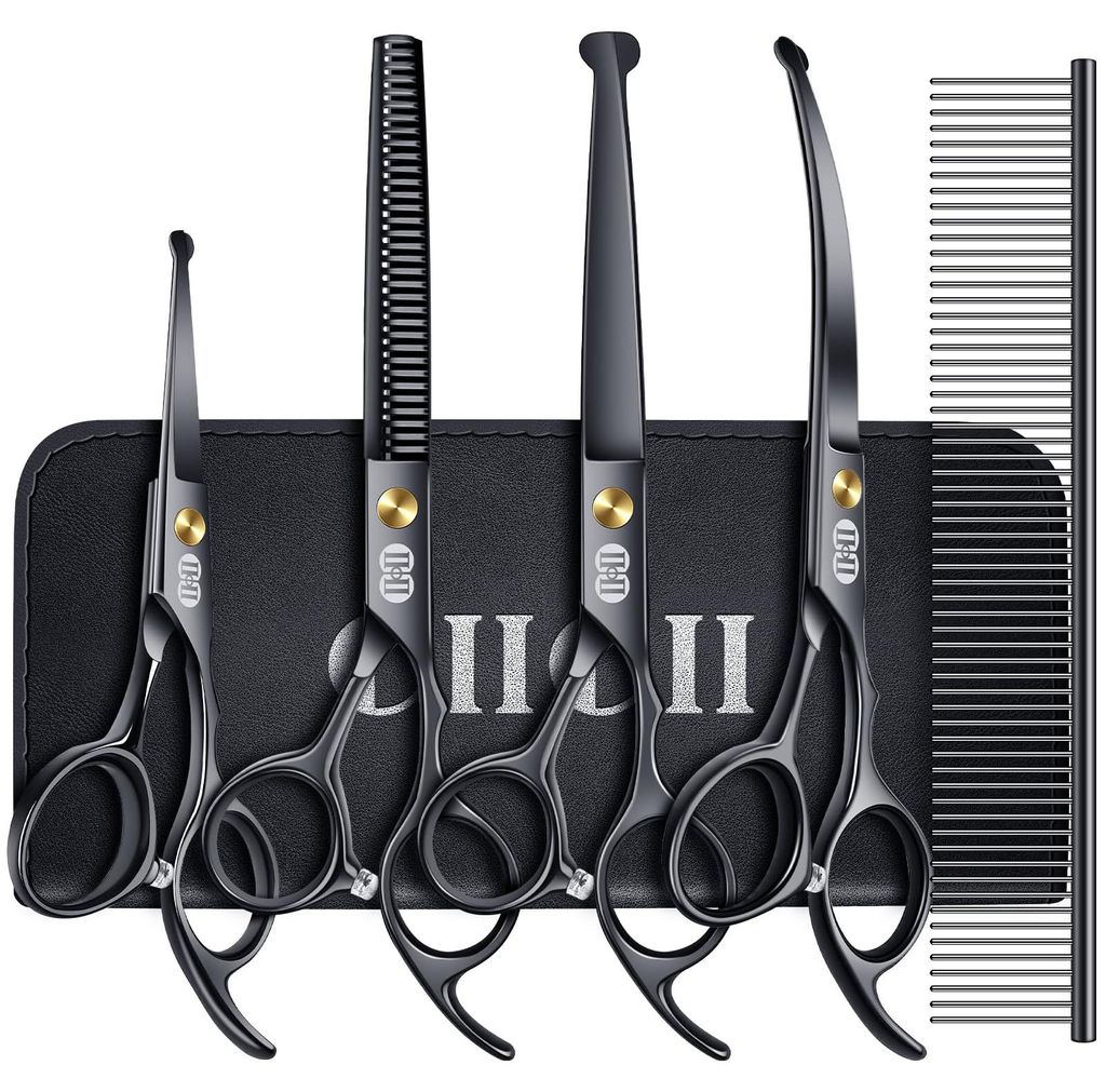 Hundehaarschere 10-in-1 Set, 7 Zoll, Schwarz