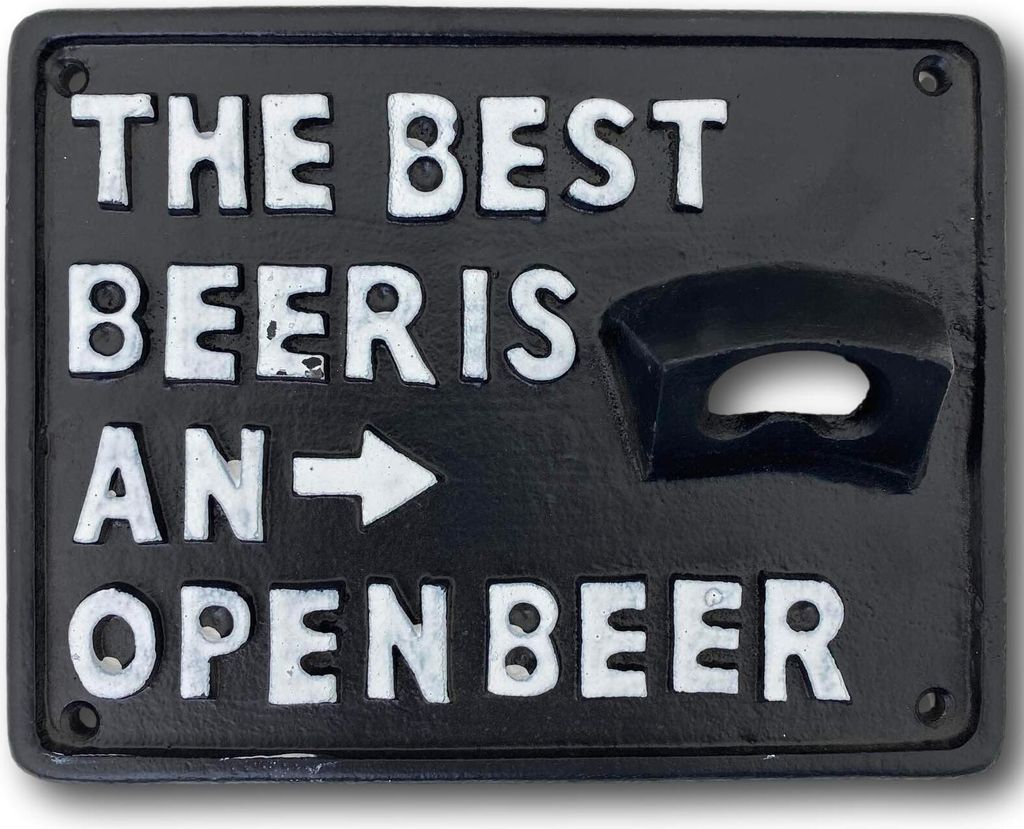 Flaschenöffner Schild Pup das beste Bier ist ein offenes Bier Antik-Stil Vintage