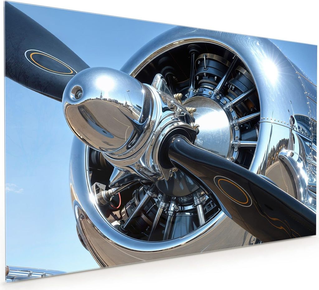 Küchenrückwand Spritzschutz Glas mit Motiv Flugzeugpropeller 40 x 40 cm