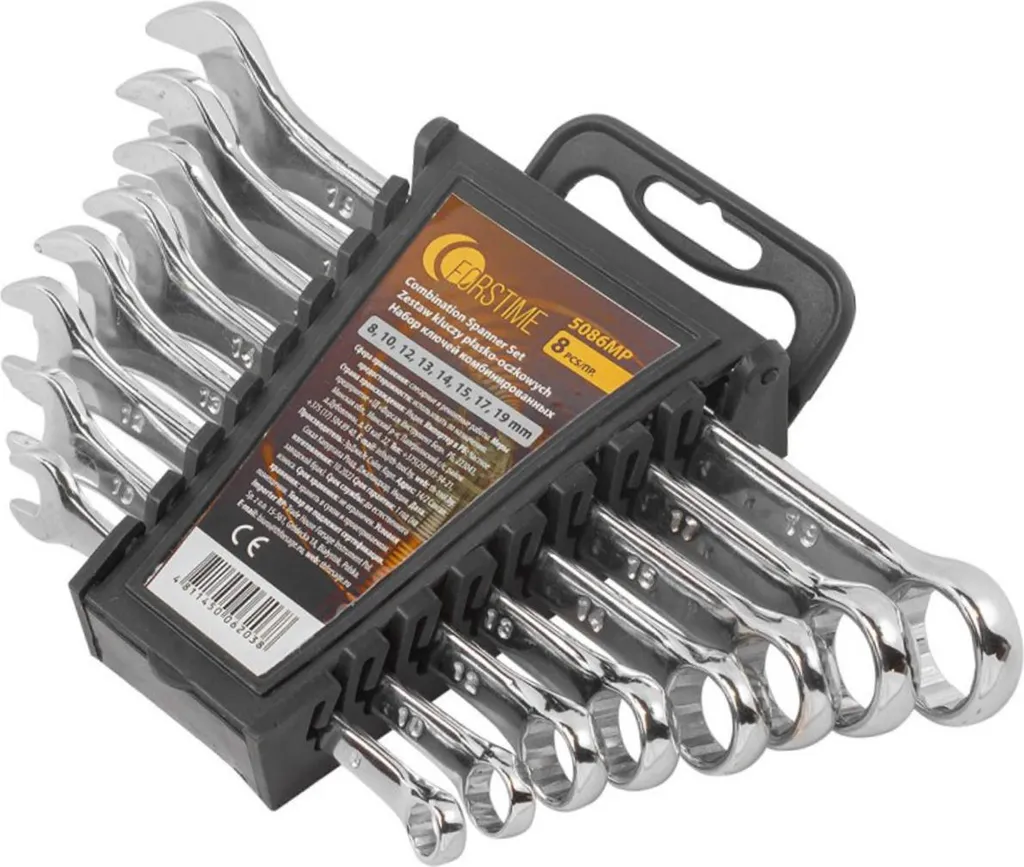 Assortimento 8 Chiavi Combinate 8-19mm Acciaio Cr-V Alta Qualità