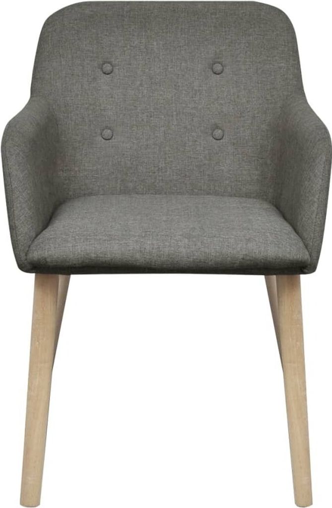 "2026 Aktion"Esszimmerstühle 2er Set modernes - CLORIS - Polsterstühle für Esszimmer, Hellgrau Stoff und Massivholz Eiche - 52 x 57 x 76,5 cm - ...