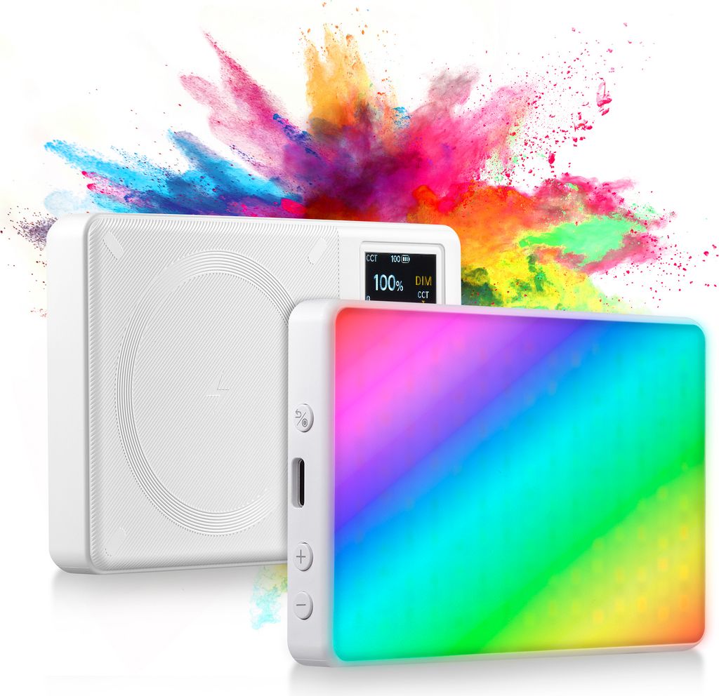 Godox MA5R Magnetisches Lade-RGB-Videolicht, LED-Taschen-Fuelllicht fuer Telefonfotografie, Licht 1800 K šC 10.000 K, dimmbar, 14 FX-Effekte, eing...